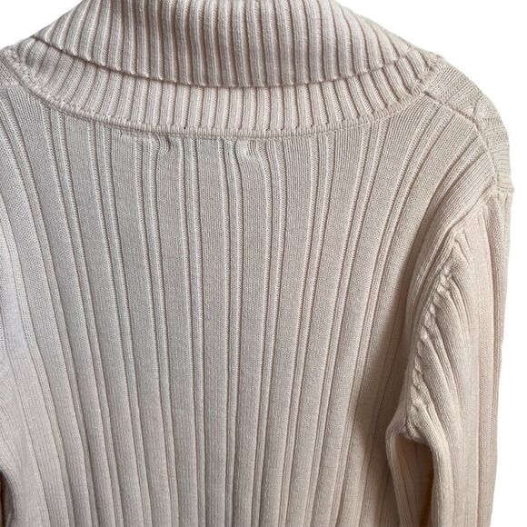 Liz Claiborne Cream Cable Knit Sweater Size Large 100% Cotton - Picture 8 of 8